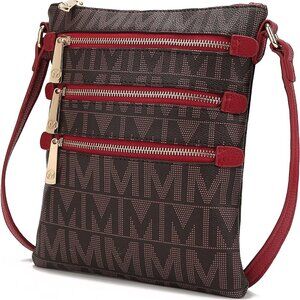 Crossbody Bag for Women, Vegan Leather Triple Zipper Handbag Crossover Bag Purse